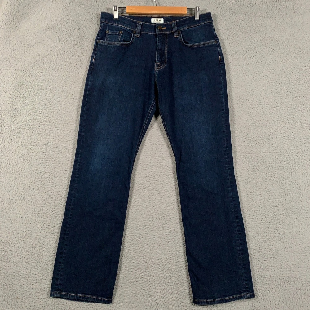 Tecovas Standard Jeans Men's Size 33 x 32 Dark Blue Straight Leg Premium Denim